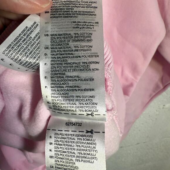 adidas Essentials 3-Stripes Fleece Plus Size Womens 1X Sweatshirt Solid Pink New - Picture 3 of 4